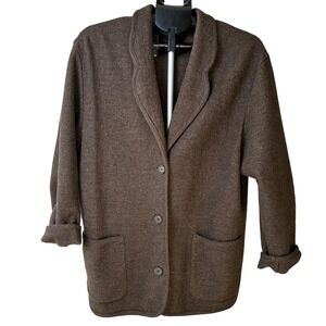 LIMITED London Paris New York Womens Brown Wool Blazer Jacket Size M CHIC SOFT